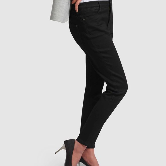 OLGYN Women’s Slim Fit Stretch Black Denim Pant - Picture 3 of 5